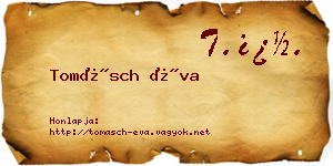 Tomásch Éva névjegykártya